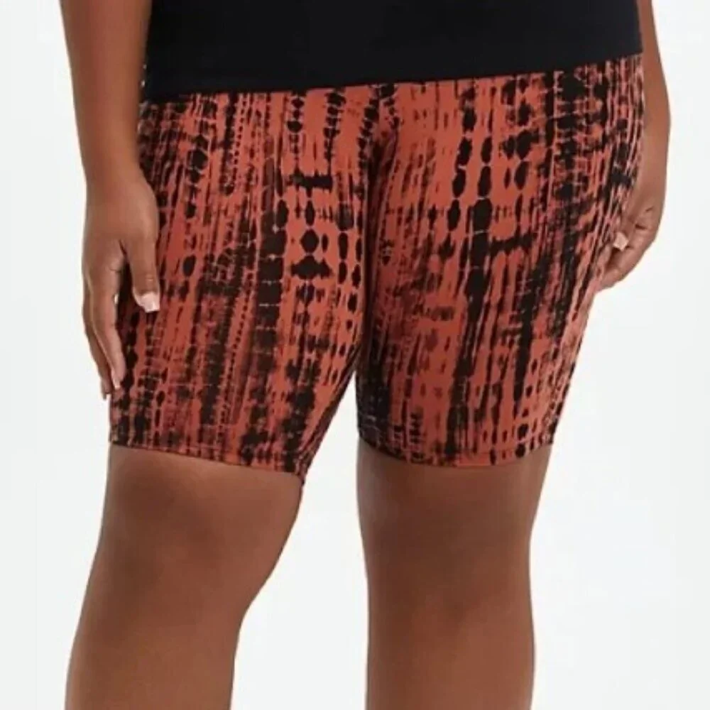 Torrid Orange Black Tie Bike Shorts 3 3X 22/24 #90 - Picture 1 of 5
